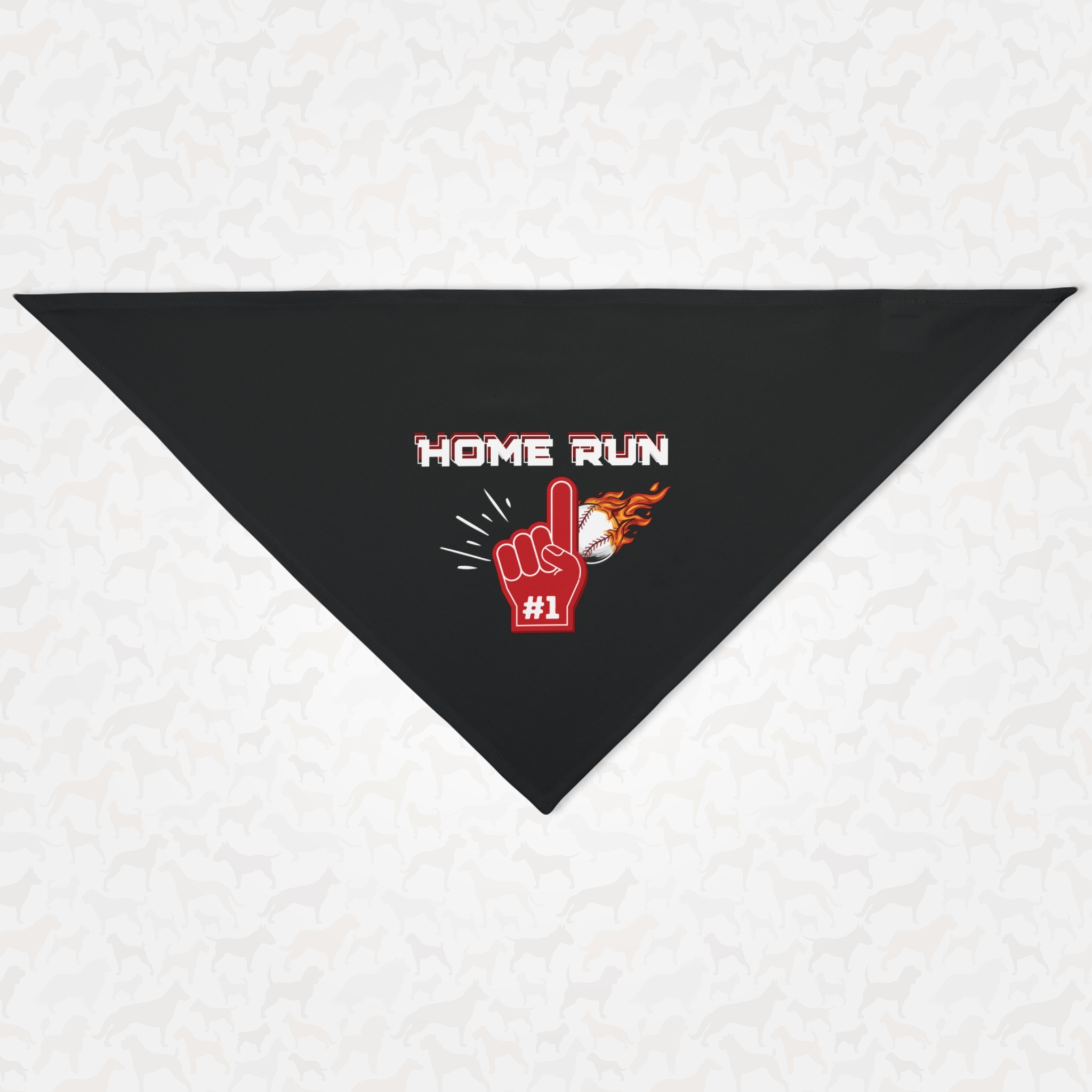 Baseball dog bandana saying Home Run.