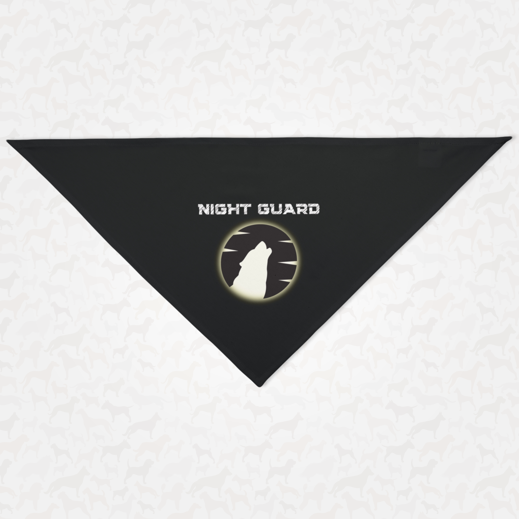 Black dog bandana saying Night Guard.