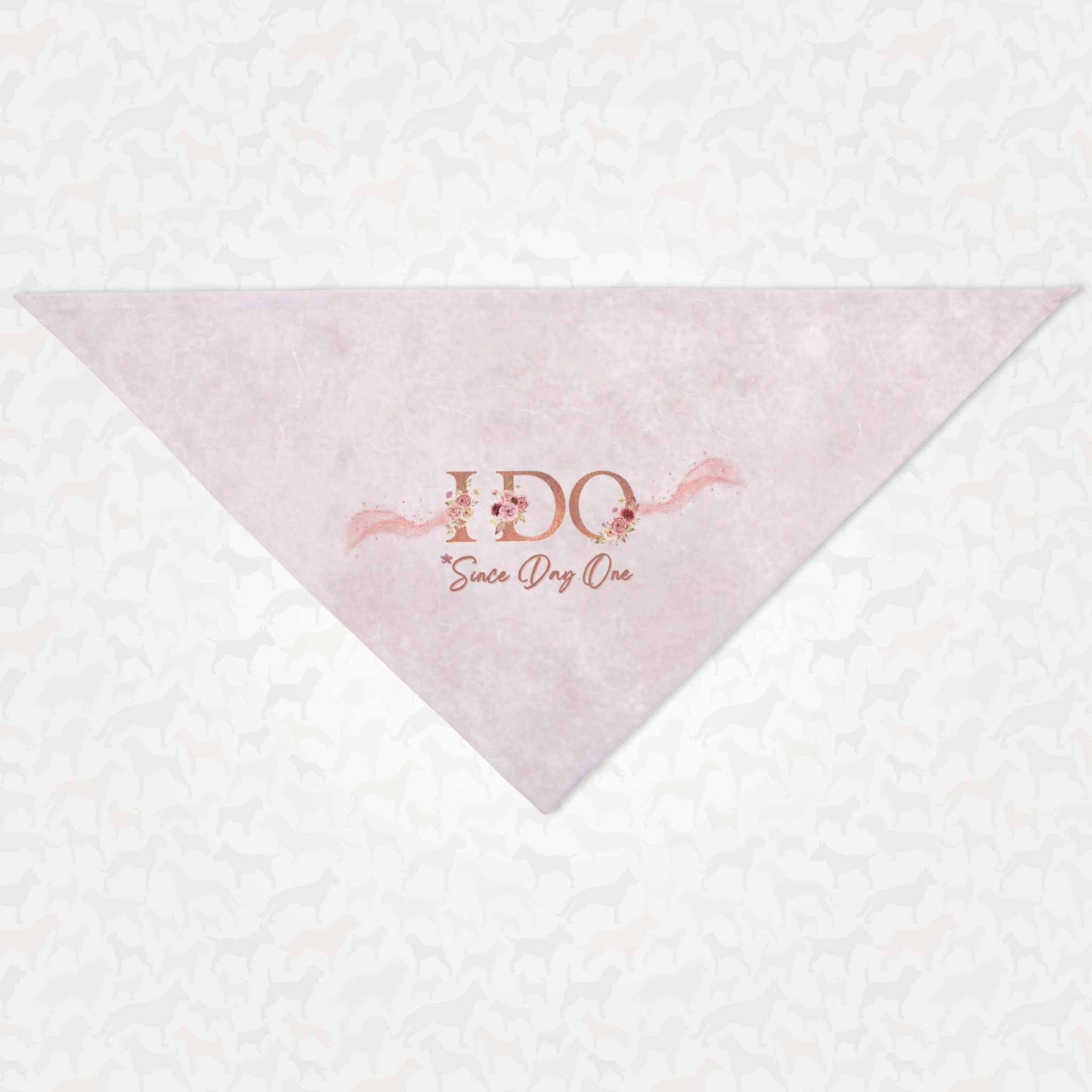 Cute dog bandana for wedding saying "I Do. Since Day One."