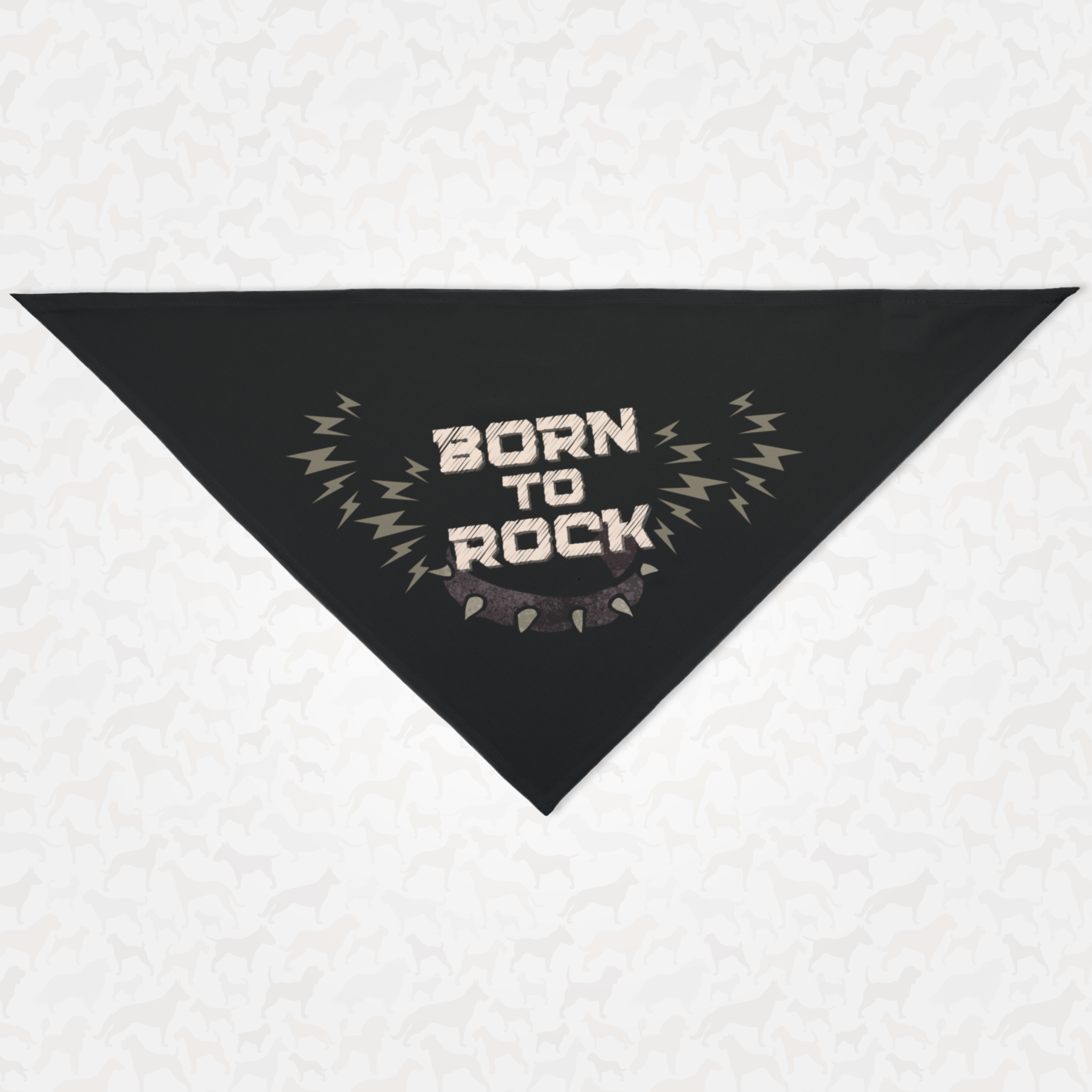 Dog bandana saying Born To Rock.