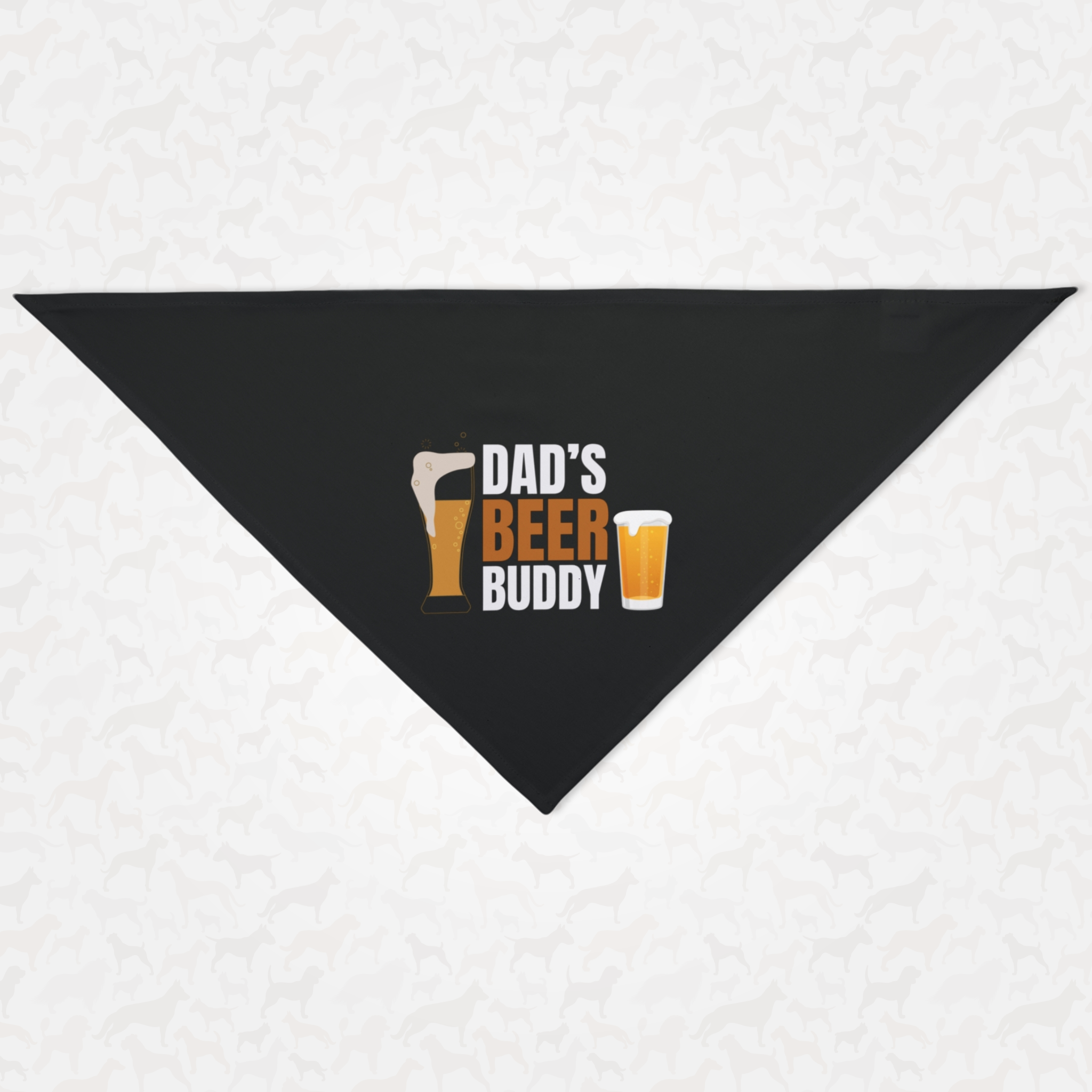 Funny dog bandana saying Dad's Beer Buddy.