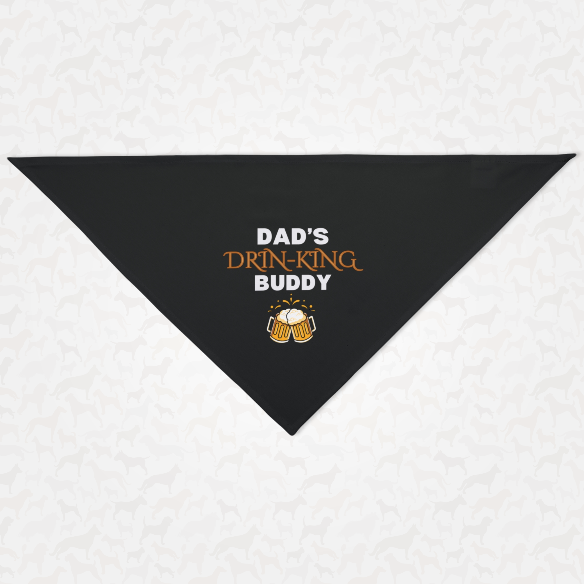 Funny dog bandana saying Dad's Drinking Buddy.