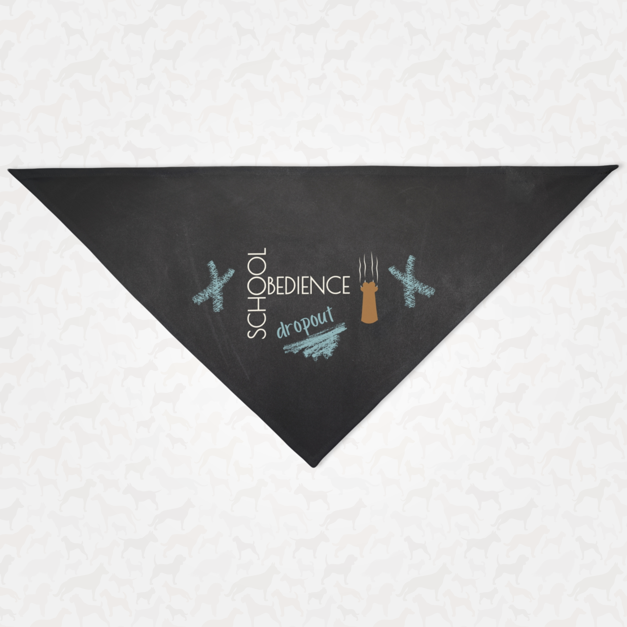 Funny naughty dog bandana saying School Obedience Dropout.