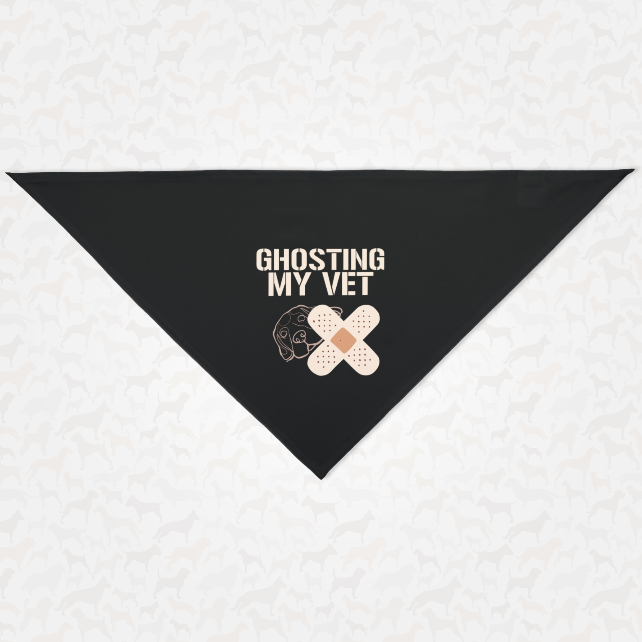 Funny graphic dog bandana saying Ghosting My Vet.