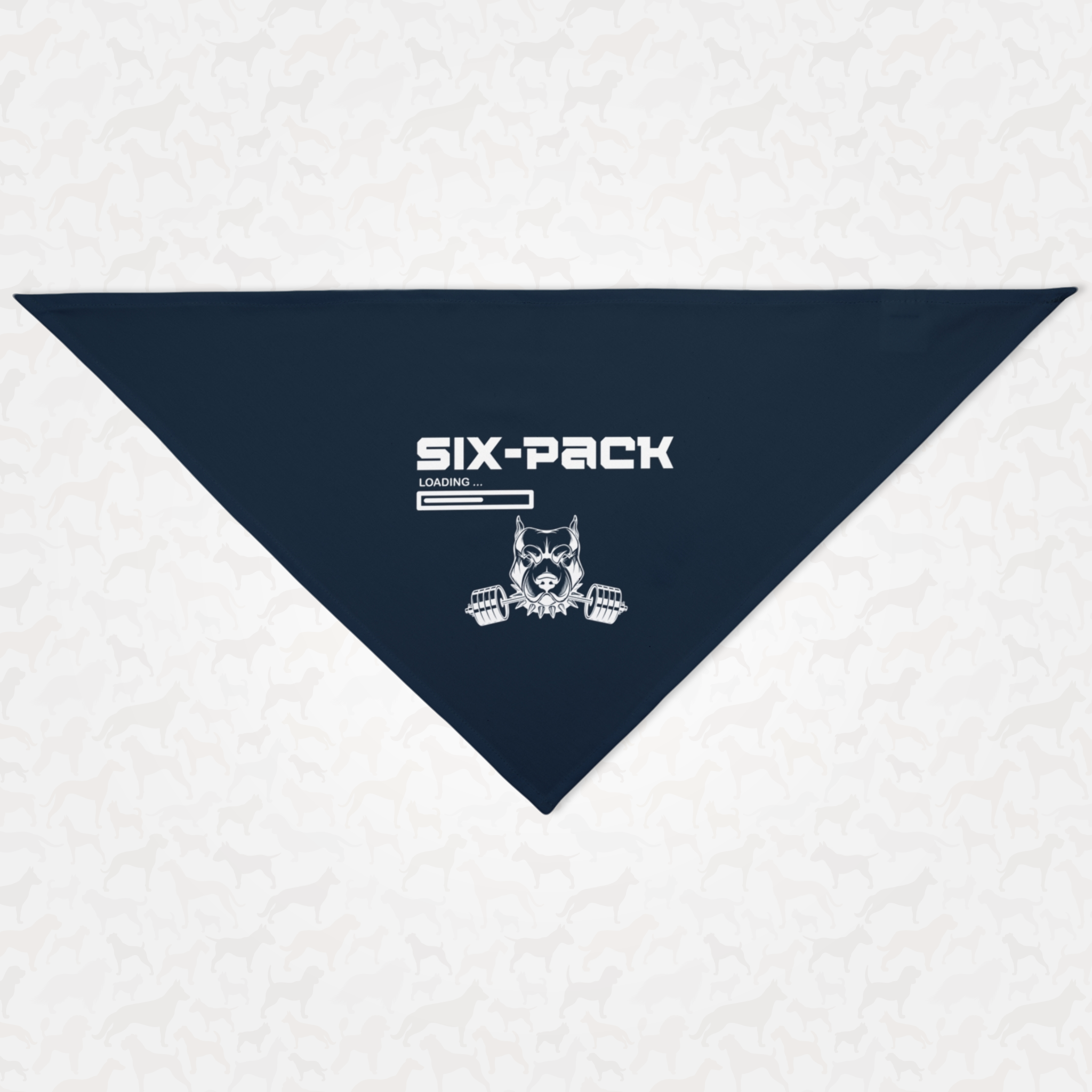 Gym workout dog bandana saying Six-Pack Loading.