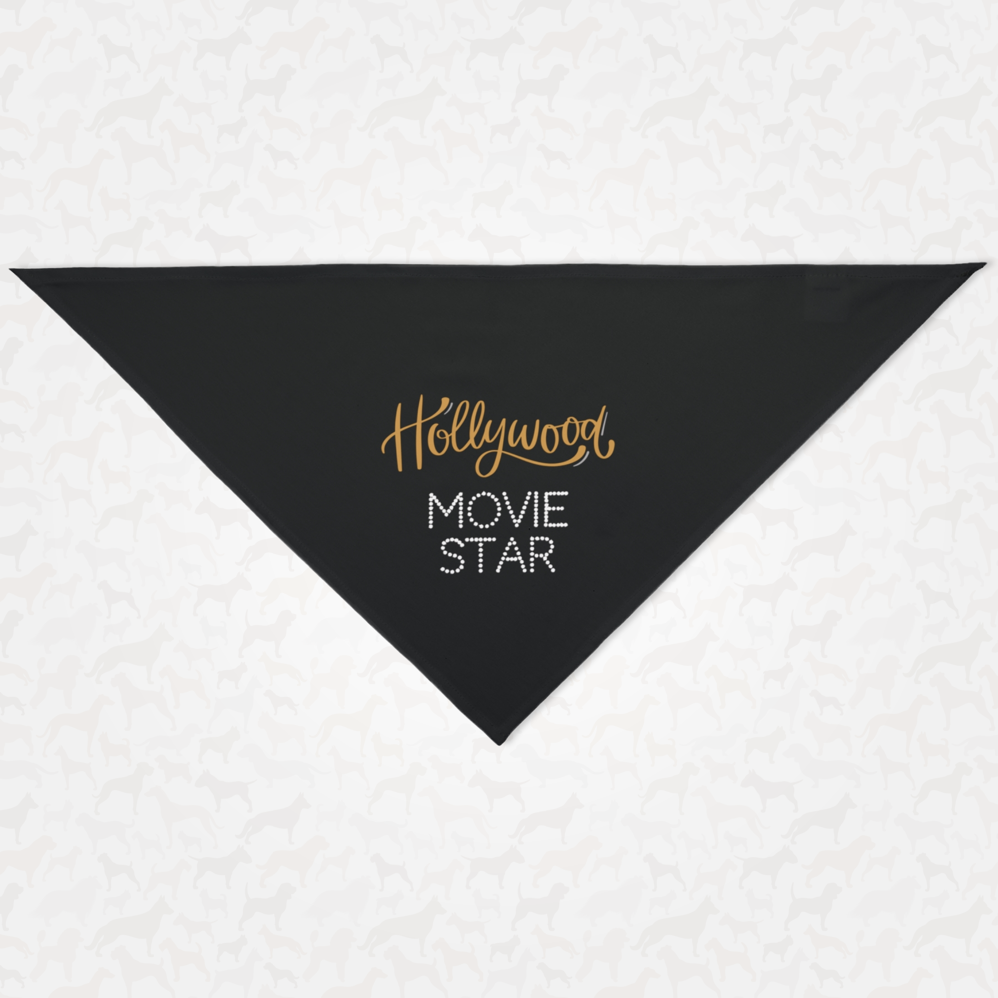 Cool dog bandana saying Hollywood Movie Star.