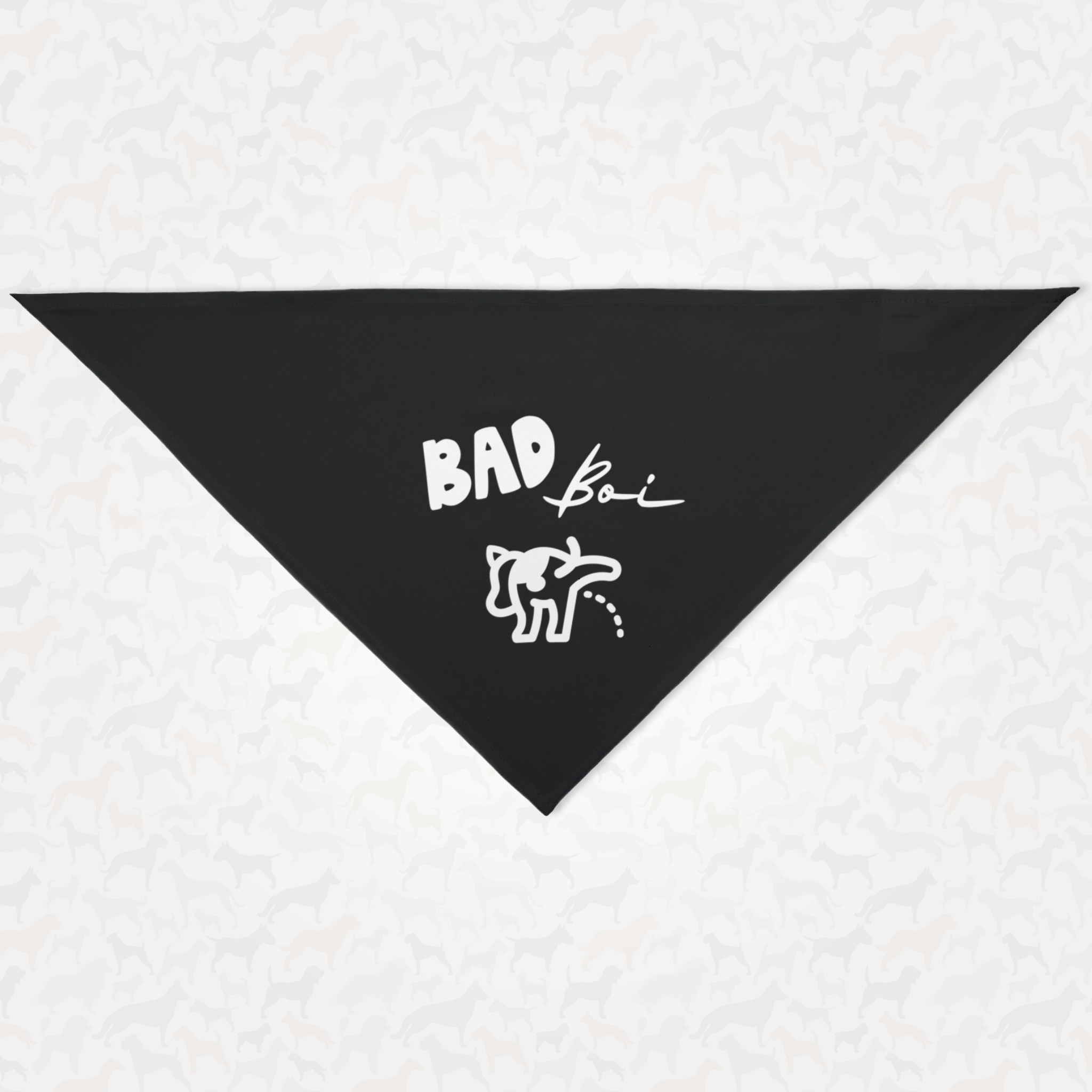 Naughty graphic dog bandana saying Bad Boi.