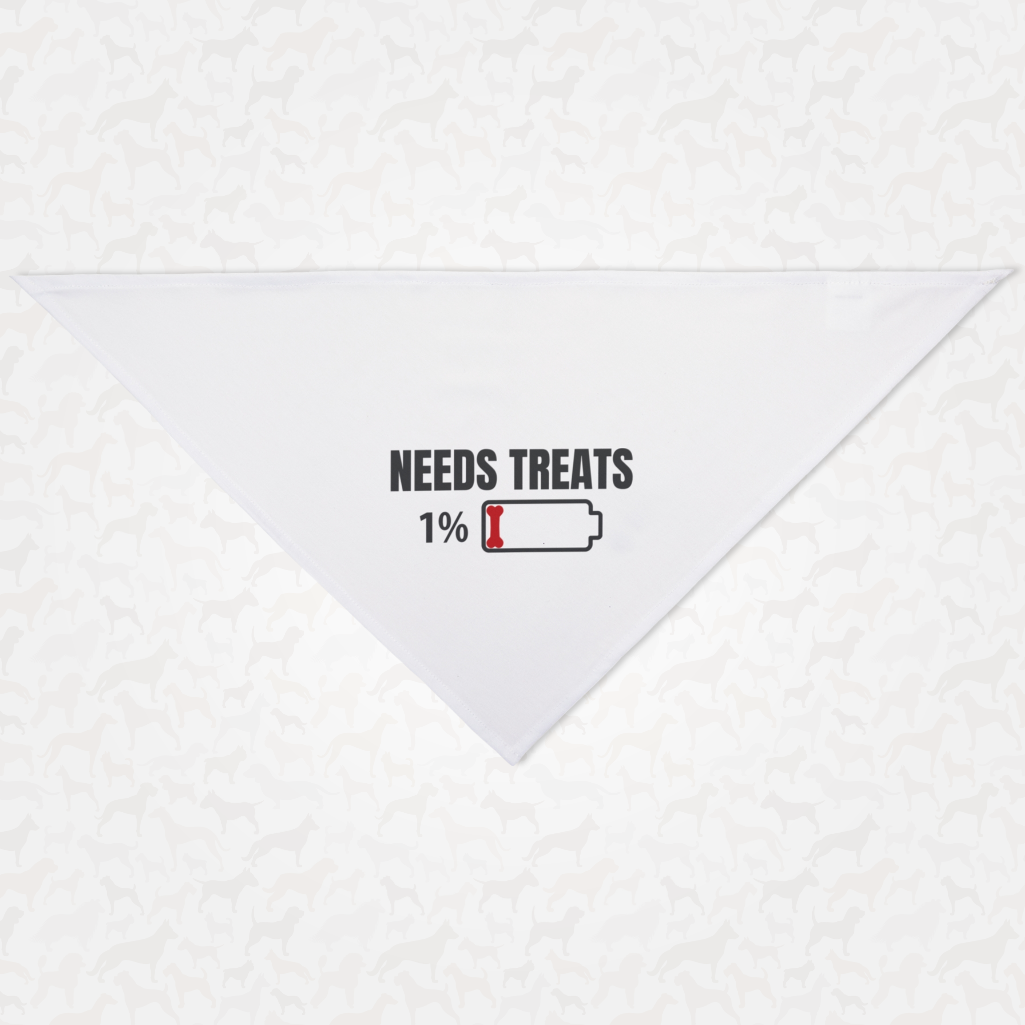 Needs Treats funny quote dog bandana.