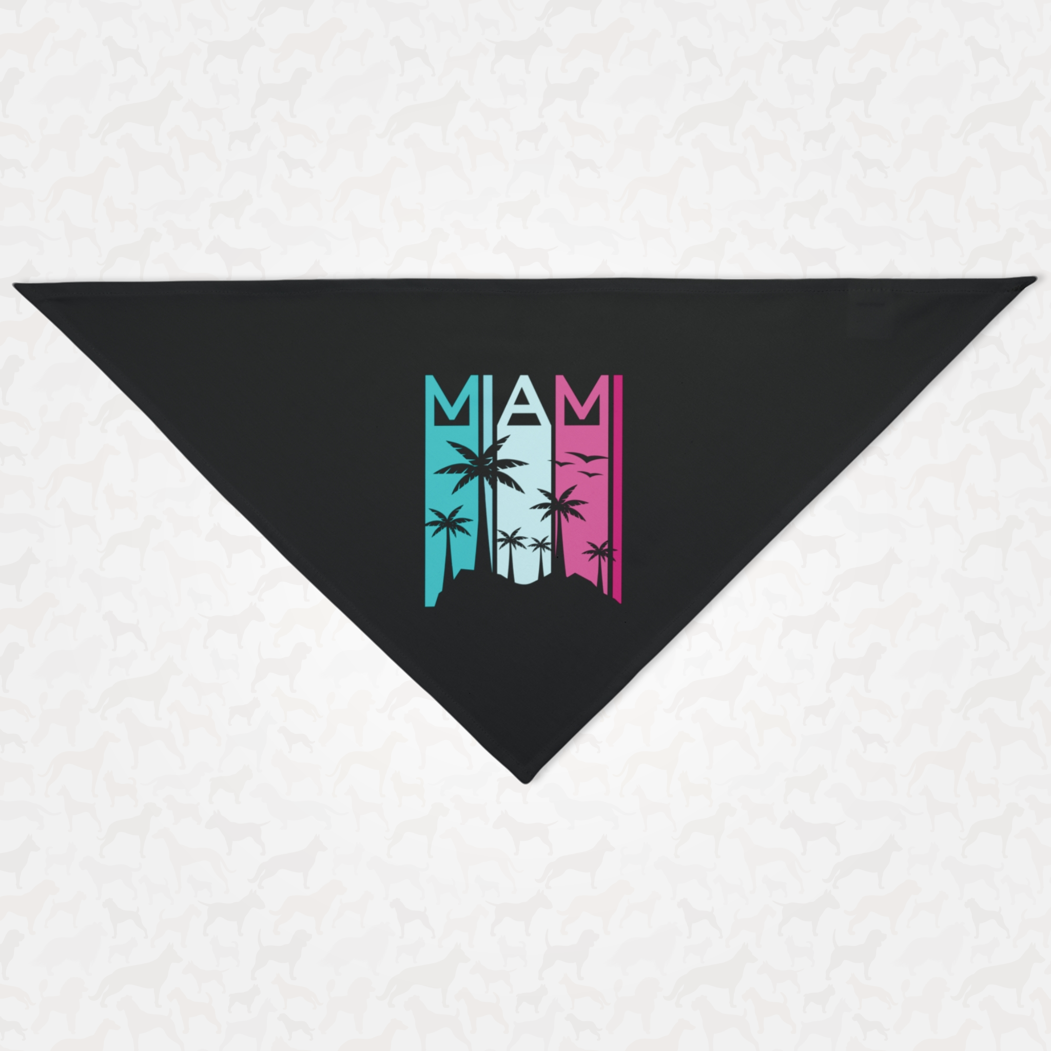 Retro colors Miami dog bandana.