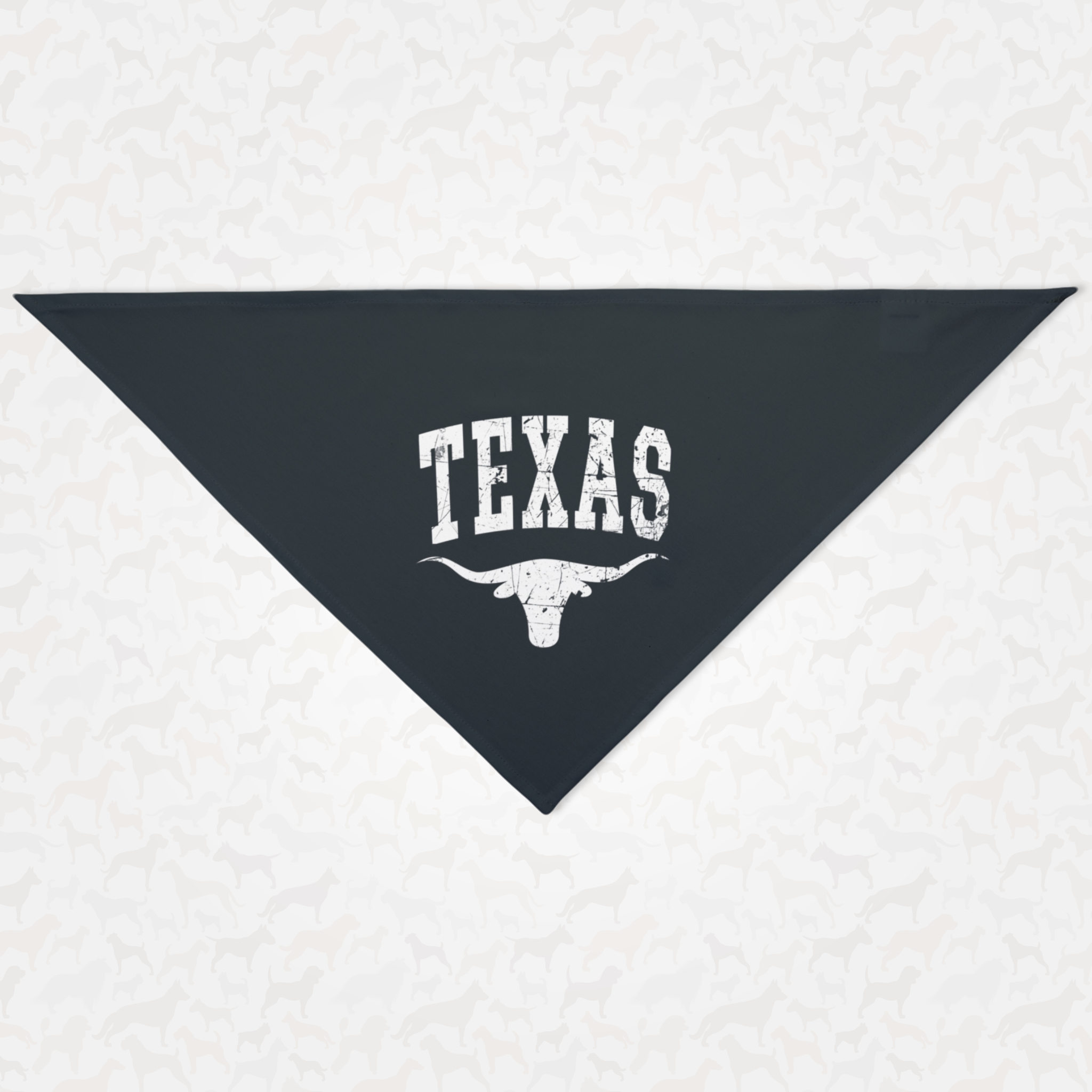 Texas longhorn dog bandana with distressed look.