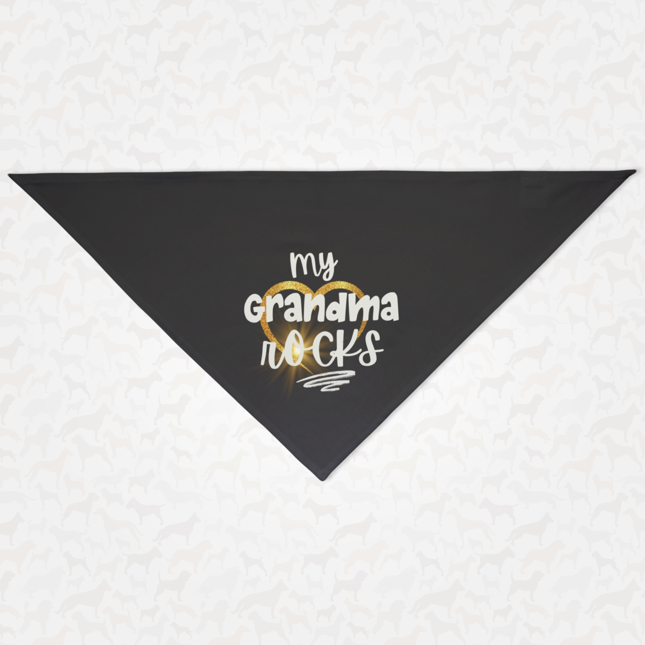 Cute dog bandana saying My Grandma Rocks.